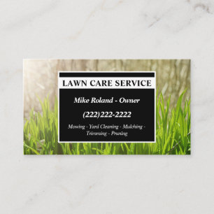 Modern Professional Lawn Care Gardener Services Business Card