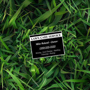 Modern Professional Lawn Care Gardener Services Business Card