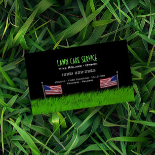Modern Professional Lawn Care Gardener Services Business Card