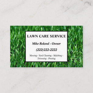 Modern Professional Lawn Care Gardener Services Business Card