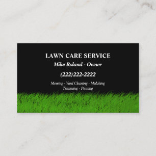 Modern Professional Lawn Care Gardener Services Business Card