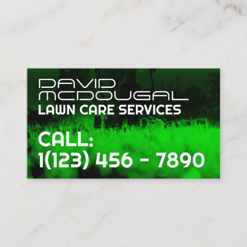 Modern professional lawn mowing image business card
