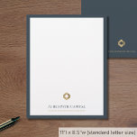 Modern Professional Letterhead<br><div class="desc">Make a strong impression with our Modern Professional Letterhead. This letterhead design features a framed design with a gold diamond logo and your company name and tagline elegantly presented in classic typography. The solid gray back with a customizable logo and space for your website or custom text adds to the...</div>