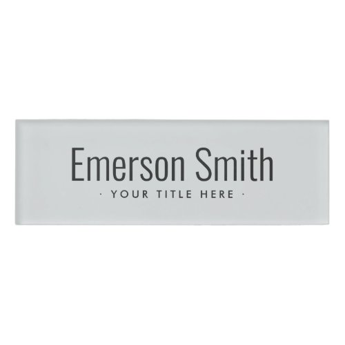 Modern professional light gray magnetic name tag