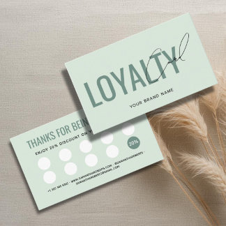 Modern professional light green customer loyalty card