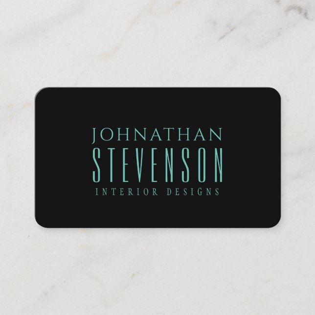 Modern Professional Light Teal Blue Business Card (Front)