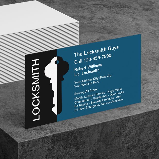 Modern Professional Locksmith Businesscards Business Card (Creator Uploaded)