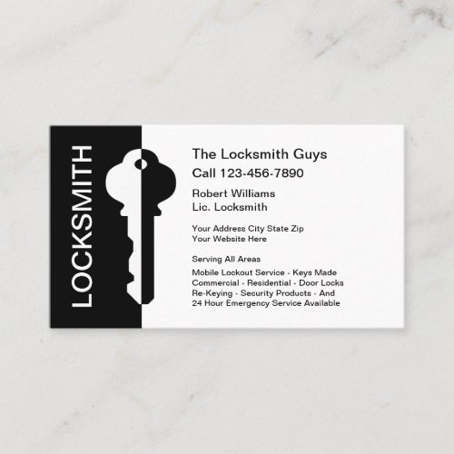 Modern Professional Locksmith Service Business Card