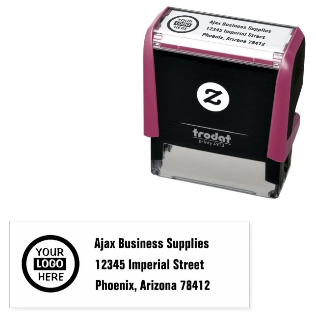 Modern Professional Logo and Address Business  Self-inking Stamp (In Situ)