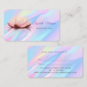 Modern Professional Lotus Holographic Appointment Card