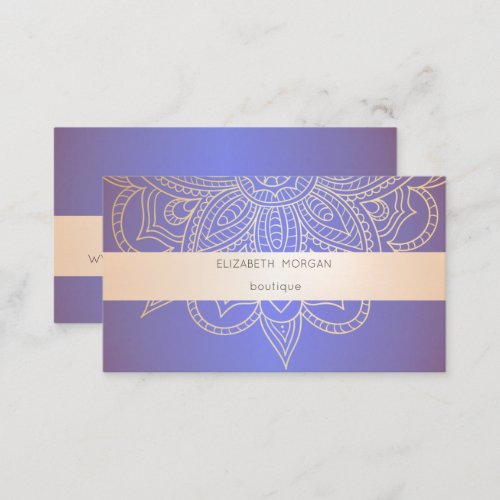  Modern Professional  Luminous Violet Mandala  Business Card