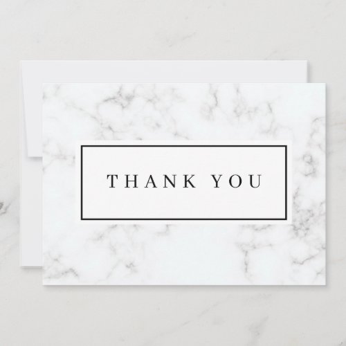 Modern Professional Luxe Minimalist White Marble Thank You Card