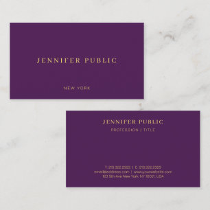 Modern Professional Luxury Elegant Trendy Purple Business Card