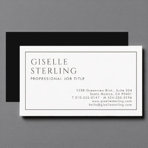 Modern  Professional Luxury Minimalist Black White Business Card