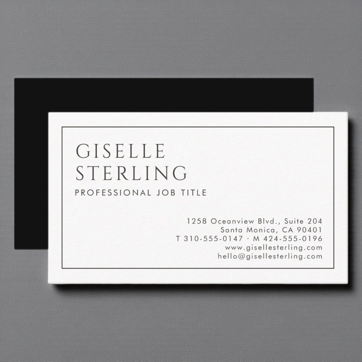 Modern Professional Luxury Minimalist Black White Business Card