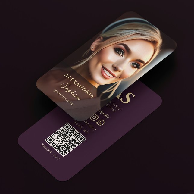 Modern Professional Luxury Purple Photo Business Card (Modern Professional Luxury Purple Photo Business Card
)