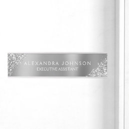 Modern Professional Luxury Silver Sparkle Glitter Door Sign