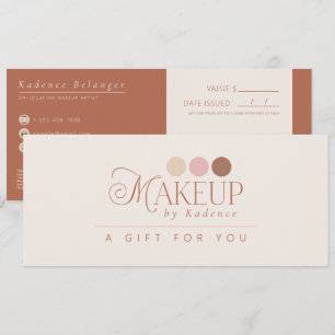 Modern Professional Makeup Artist Gift Certificate Invitation