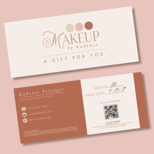 Modern Professional Makeup Artist Gift Certificate Invitation