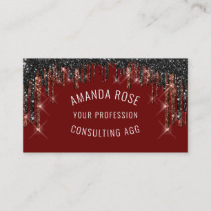 Modern Professional Makeup Artist Hair Burgundy Business Card
