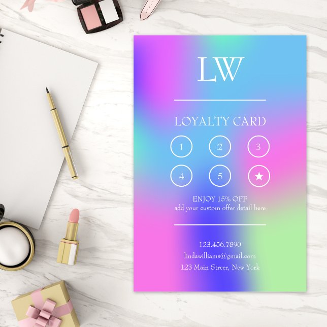Modern Professional Makeup Artist Reward Loyalty Card (Creator Uploaded)