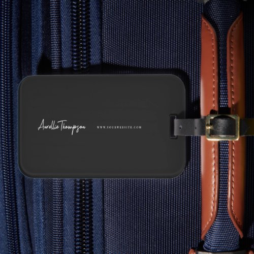 Modern Professional Marketing Black and White Luggage Tag