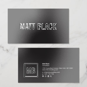 Modern Professional Matte Black UV Gloss elegant Raised Spot UV Business Card