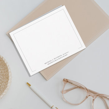 Modern Professional Men's Personalized Note Card by uniqueoffice at Zazzle