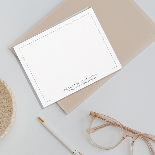 Modern professional mens personalized note card
