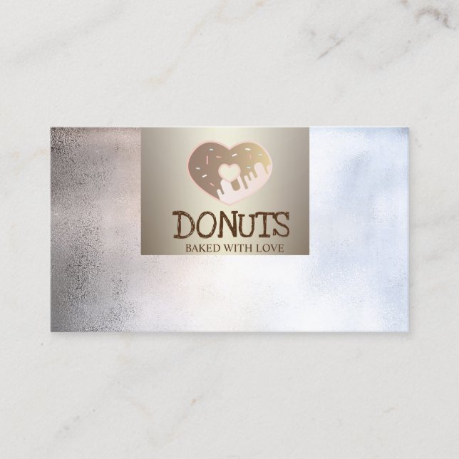 Modern Professional,Mettalic,Donuts,Bakery Business Card (Front)