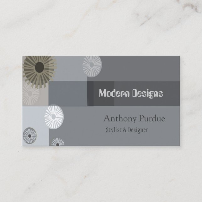 Modern Professional  Mid-Century  Retro Business Card (Front)