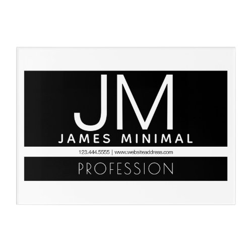 Modern Professional Minimal Design  Black  White Acrylic Print