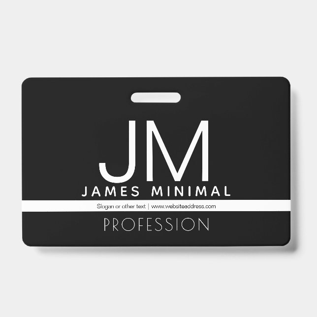 Modern Professional Minimal Design | Black & White Badge (Front)