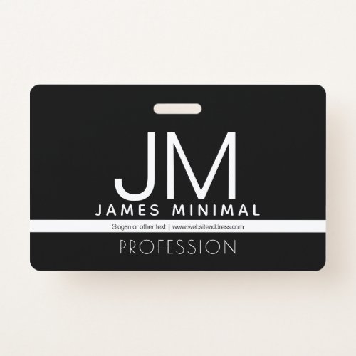 Modern Professional Minimal Design  Black  White Badge