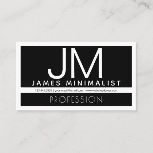 Modern Professional Minimal Design Black & White Business Card