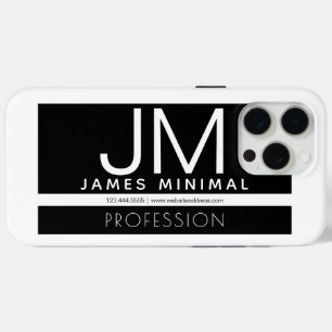 Modern Professional Minimal Design   Black & White iPhone 15 Pro Max Case