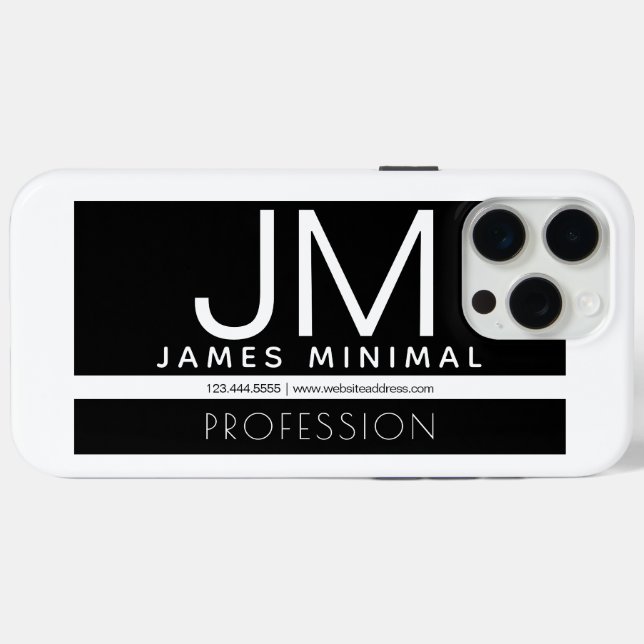 Modern Professional Minimal Design | Black & White Case-Mate iPhone Case (Back (Horizontal))