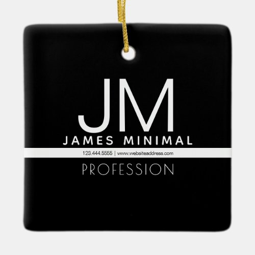 Modern Professional Minimal Design  Black  White Ceramic Ornament