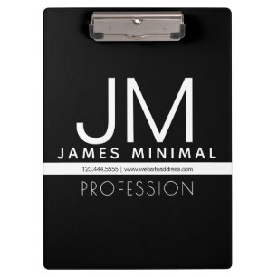 Modern Professional Minimal Design Black & White Clipboard