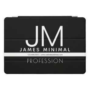 Modern Professional Minimal Design | Black & White iPad Pro Cover