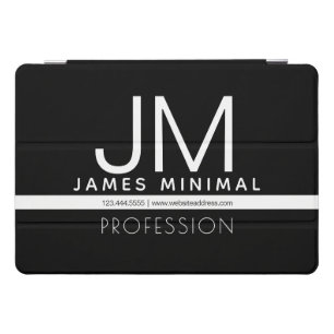 Modern Professional Minimal Design   Black & White iPad Pro Cover