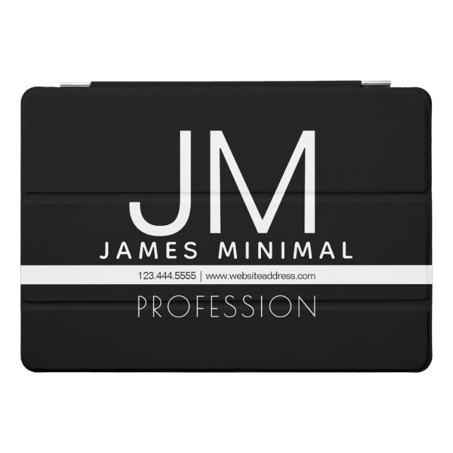 Modern Professional Minimal Design | Black & White iPad Pro Cover (Horizontal)