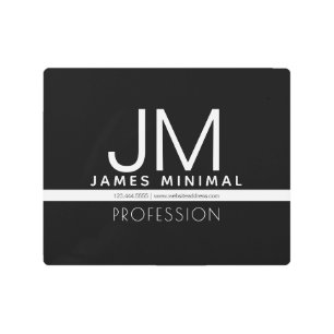 Modern Professional Minimal Design   Black & White Metal Print