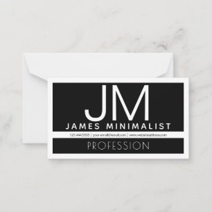 Modern Professional Minimal Design Black & White Note Card
