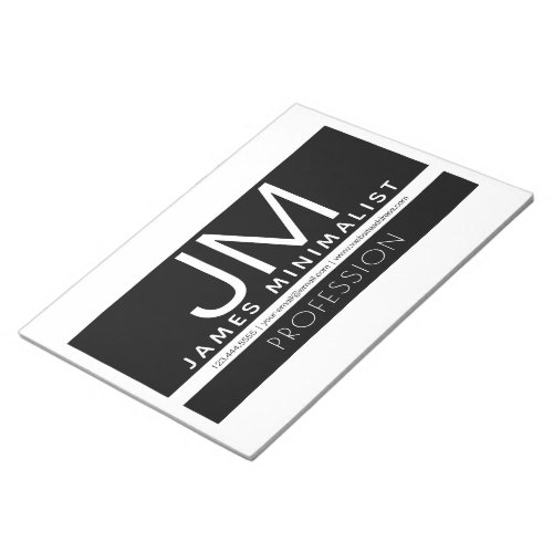 Modern Professional Minimal Design  Black  White Notepad