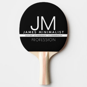 Modern Professional Minimal Design   Black & White Ping Pong Paddle