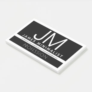 Modern Professional Minimal Design Black & White Post-it Notes