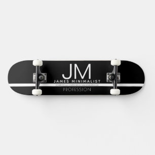 Modern Professional Minimal Design Black & White Skateboard