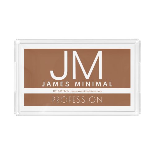 Modern Professional Minimal Design  Brown  White Acrylic Tray