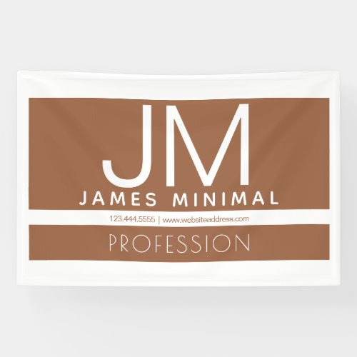 Modern Professional Minimal Design  Brown  White Banner